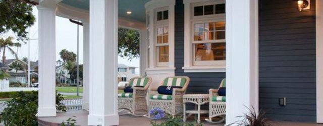 Amazing  landscaping in front of porch